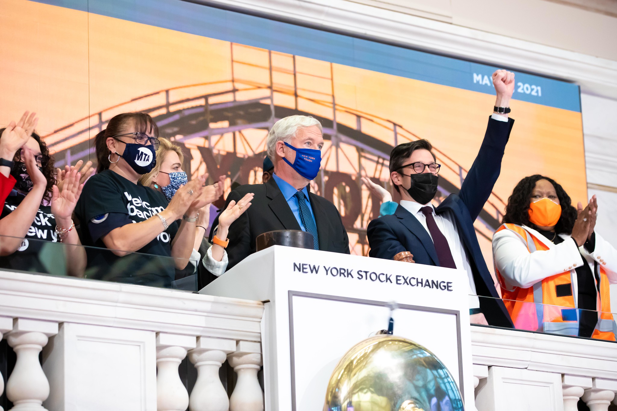 MTA Rings Opening Bell of New York Stock Exchange, Celebrating Return to 24/7 Subway Service