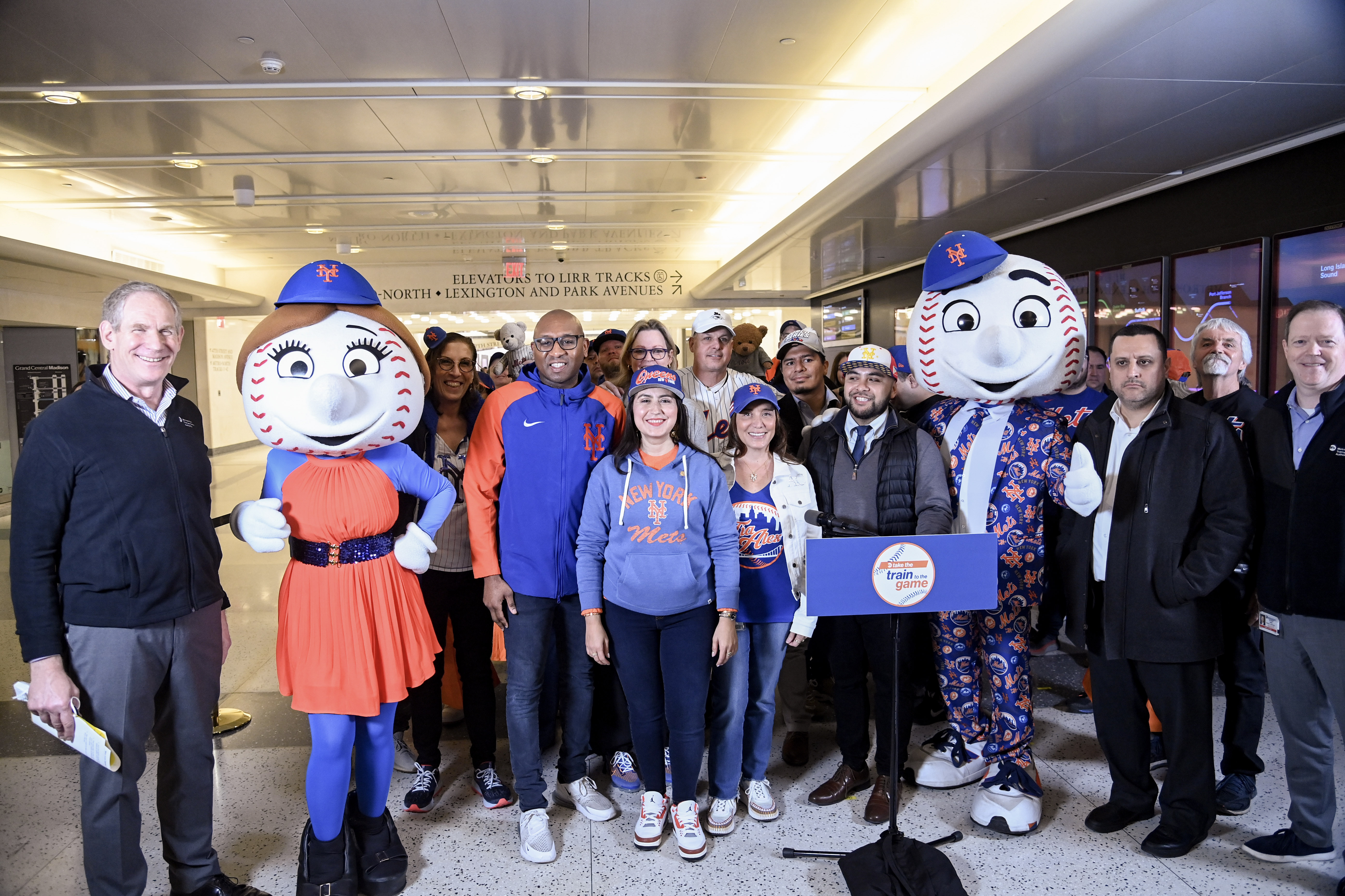Mr. and Mrs. Met Join MTA Leaders and Fans to Launch Mets Home Opener