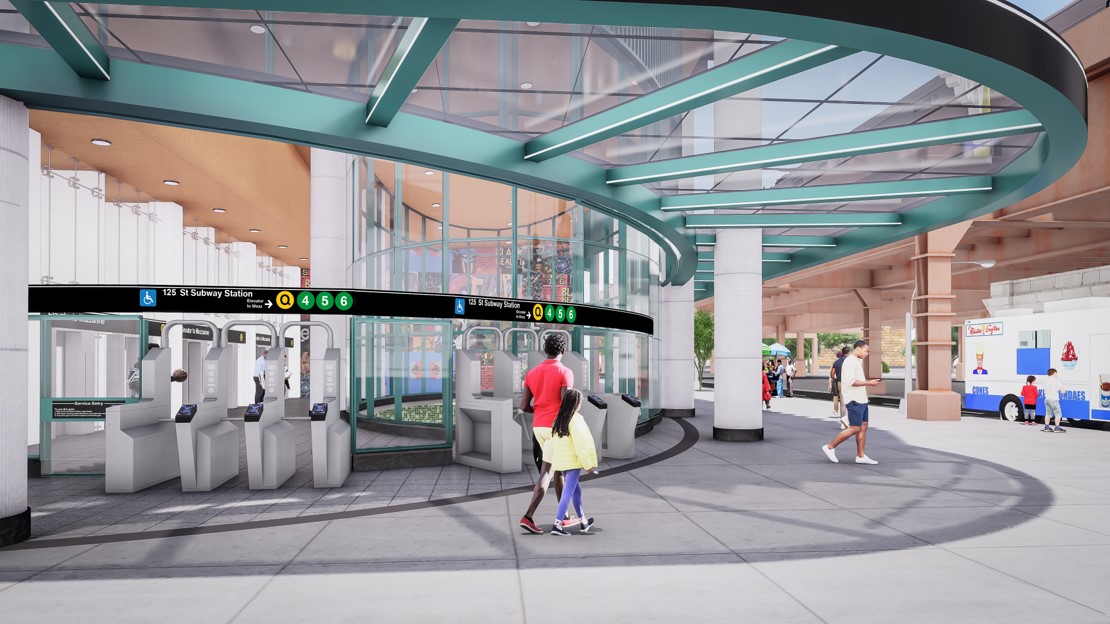 rendering of 125 St subway station as part of SAS Phase 2 