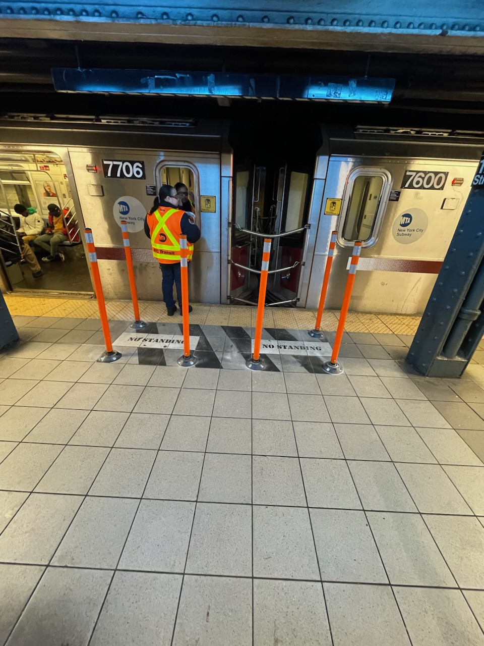PHOTOS: MTA Enhances Subway Conductor Safety Pilot by Adding Portable Safety Stanchions 