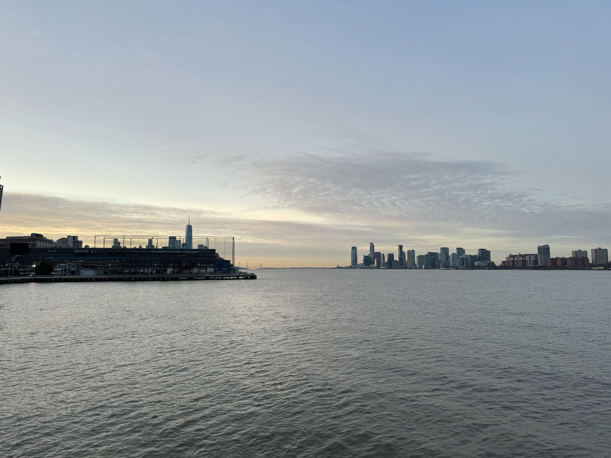 A view of the Hudson River from the West Side of Manhattan