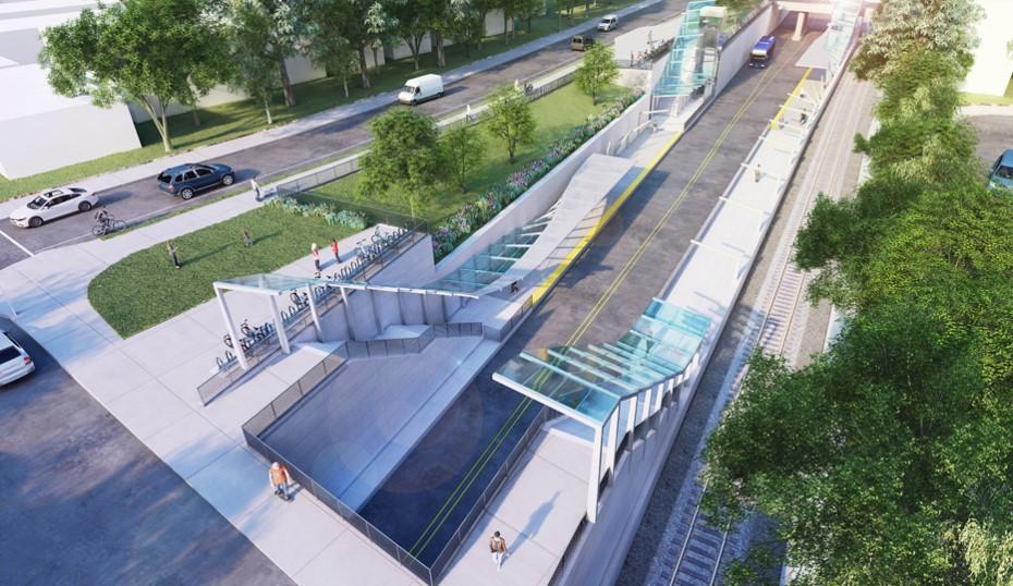 Digital rendering of the North Shore BRT Mariners Harbor Station